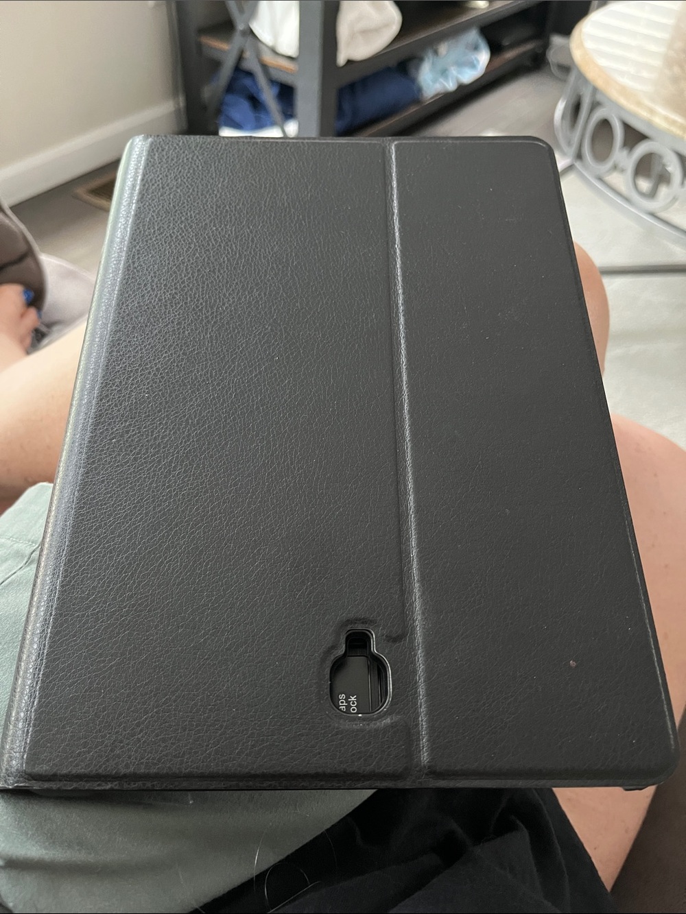 Black Tablet Folio Case - Sleek Protective Cover Bluetooth holds iPad